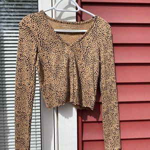 American Eagle- Buttoned- Cheetah Print Longsleeve